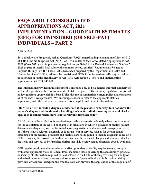 Thank You No Surprises Act